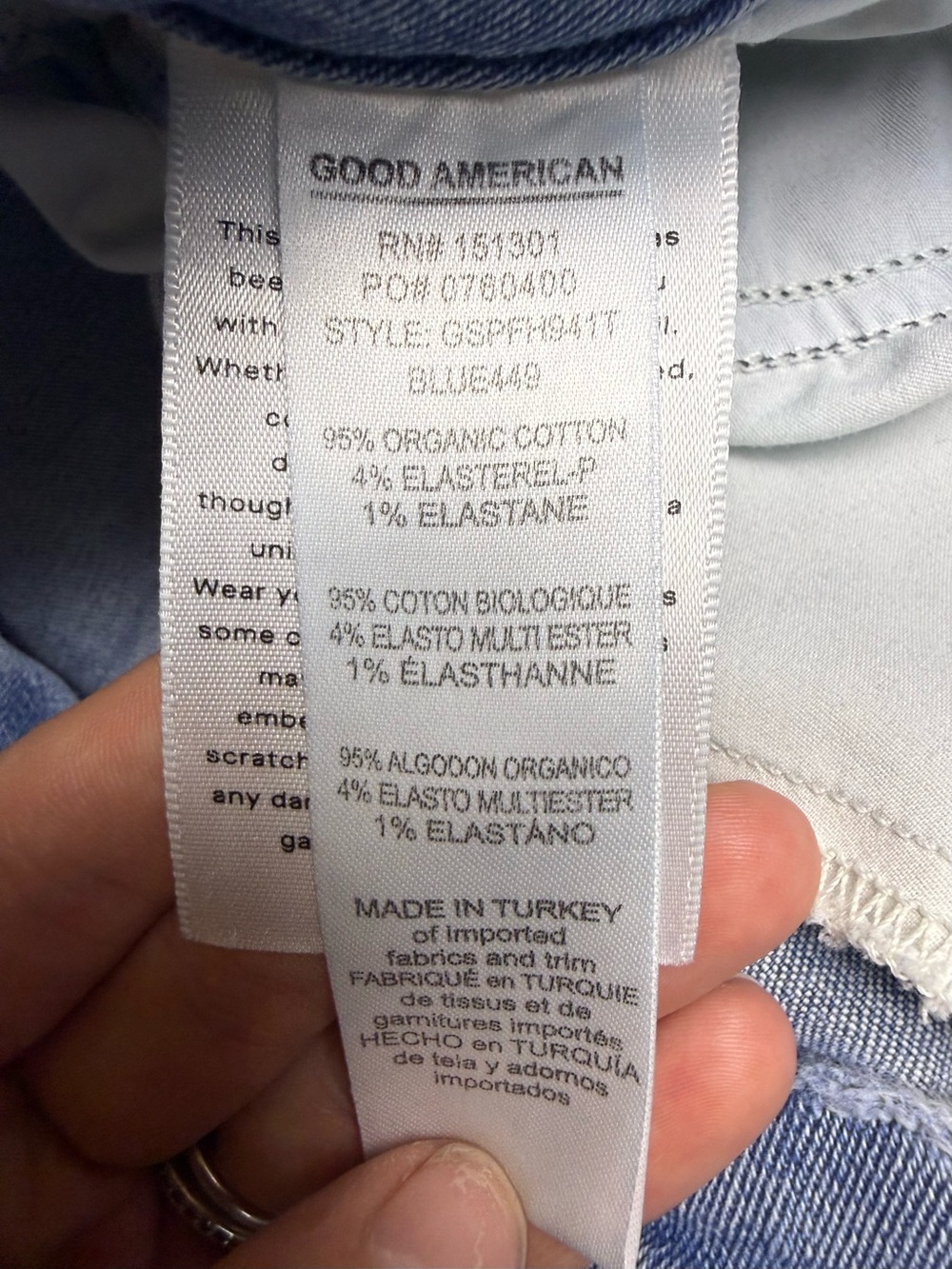 Good American Good Curve Straight Crop Jeans Women's 24 Raw Hem Light Wash - Picture 6 of 11